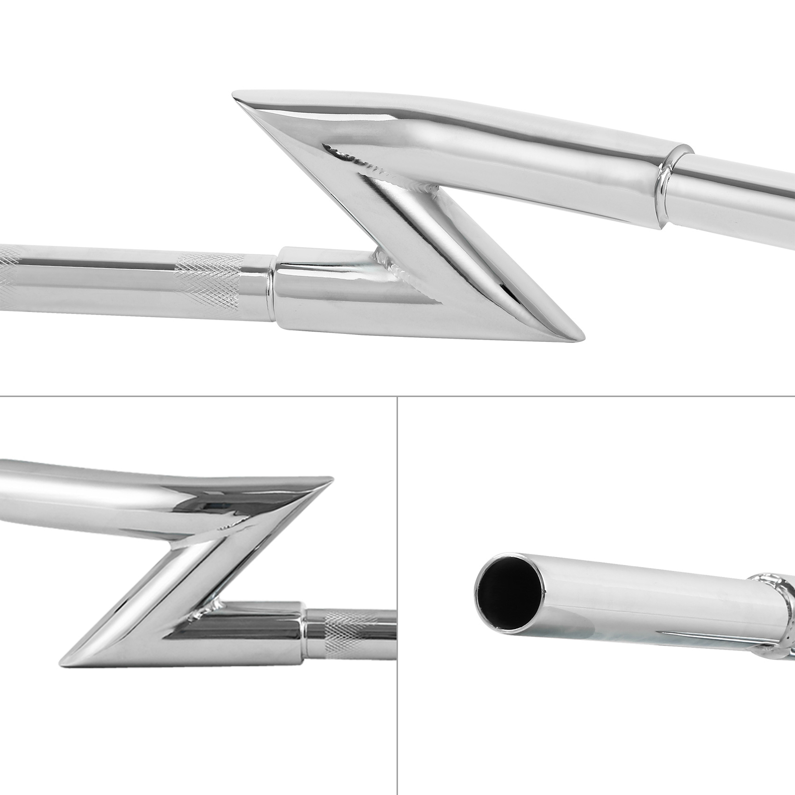 Chrome 1.25″Z-Bar 4″ Rise Dimpled Drilled Handlebar Fit For Harley Chopper