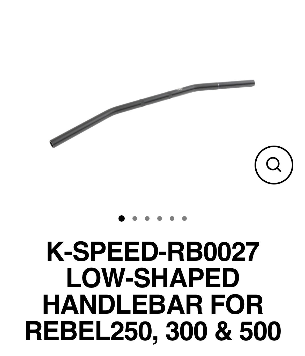 K-SPEED-RB0027 LOW-SHAPED HANDLEBAR FOR REBEL250, 300 & 500