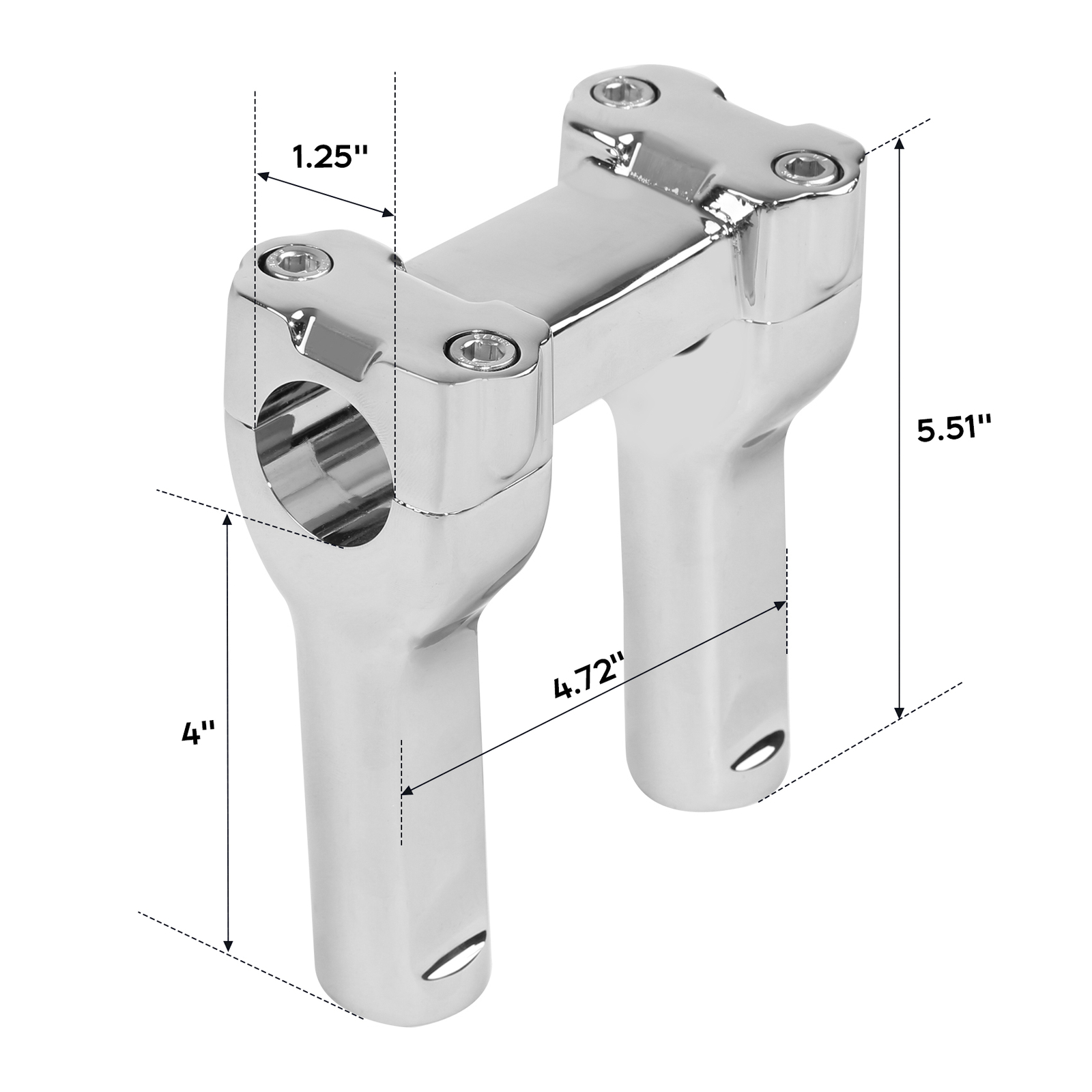 1 1/4 inch Chrome Handlebar Riser Clamp Kit Fit For Harley Softail Dyna