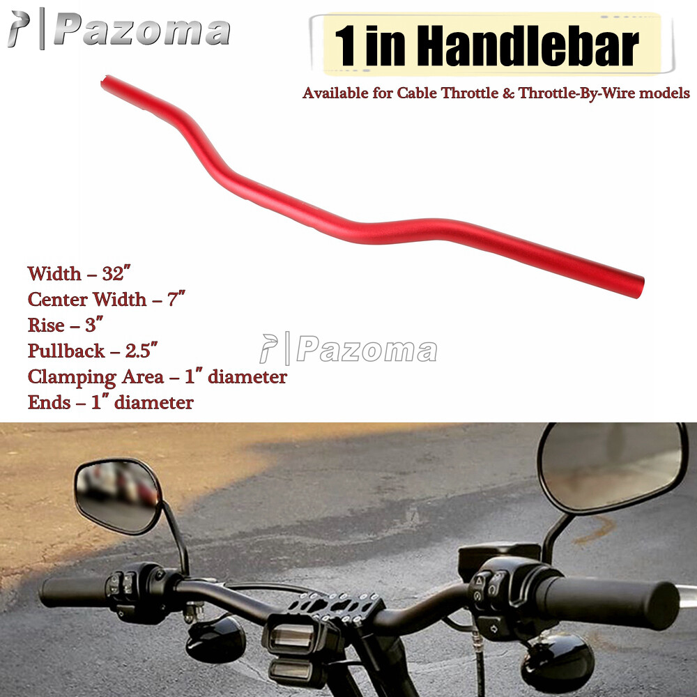 1″ 25mm Red Billet Tracker Motorcycle Handlebar For Harley Sportster XL883 1200