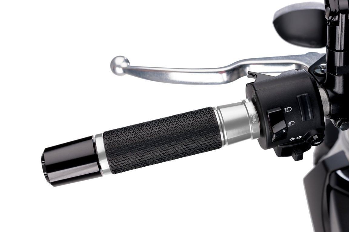 Puig Silver Ascent Grips – 123mm Length for 22mm Handlebars Universal