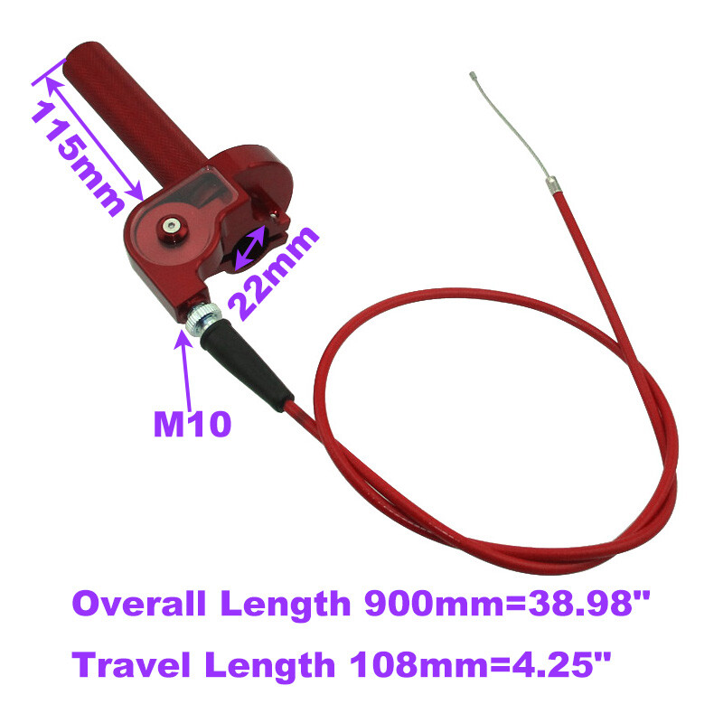 Red CNC Alloy Twist Throttle +Cable For XR50 CRF50 KLX110 TTR SSR YCF Moto Parts