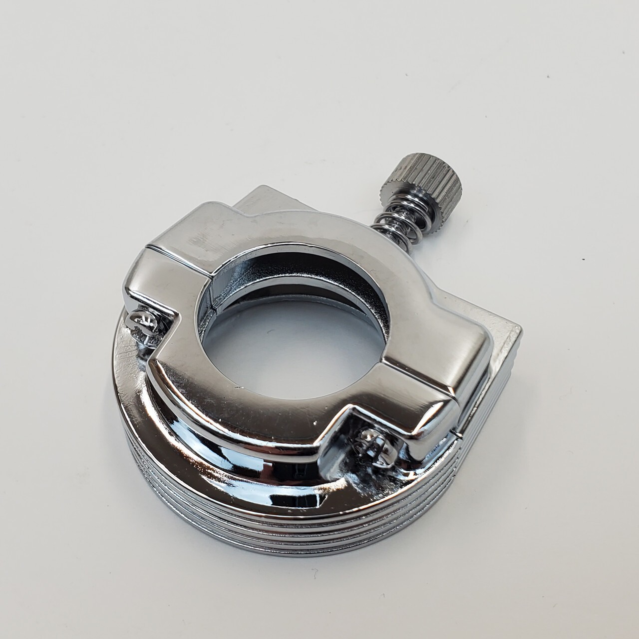 Harley Style CHROME Throttle Housing Clamp for 1″ Bars – 1/4″-20 Single Cable