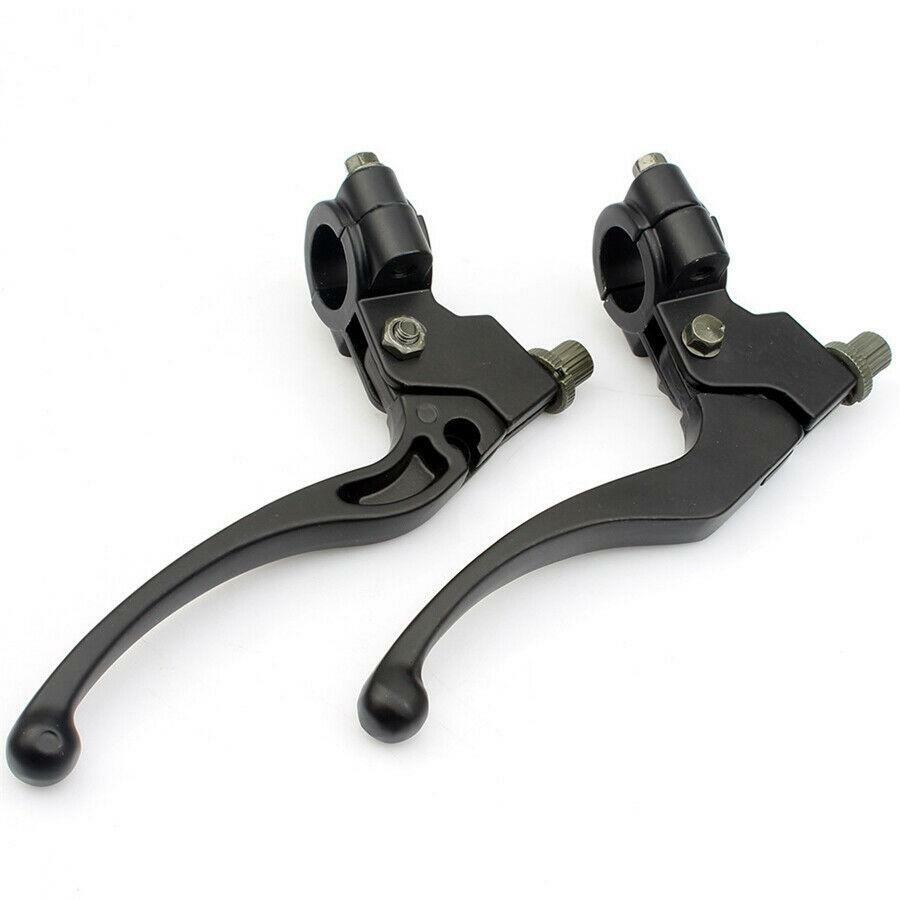 1Pair Right Left 7/8″ 22mm Brake Clutch Lever Set Black Aluminum For Motorcycle