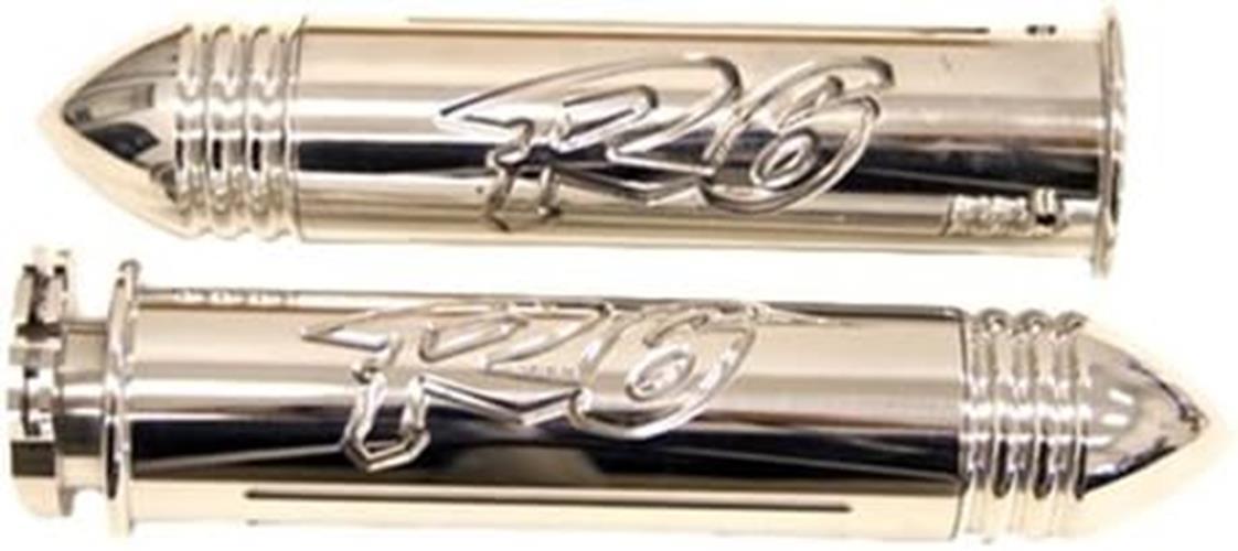 Chrome Handle Bar Grips 22 mm 99 – 14 YAMAHA R6 / R6S CNC Billet Aluminum USA