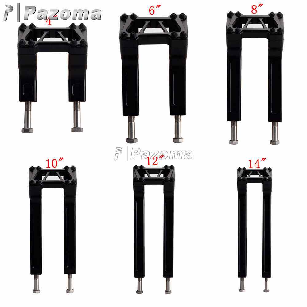 For Harley Sportster Dyna Softail 4″ – 14″ Rise Pull-Back Clamp Handlebar Risers