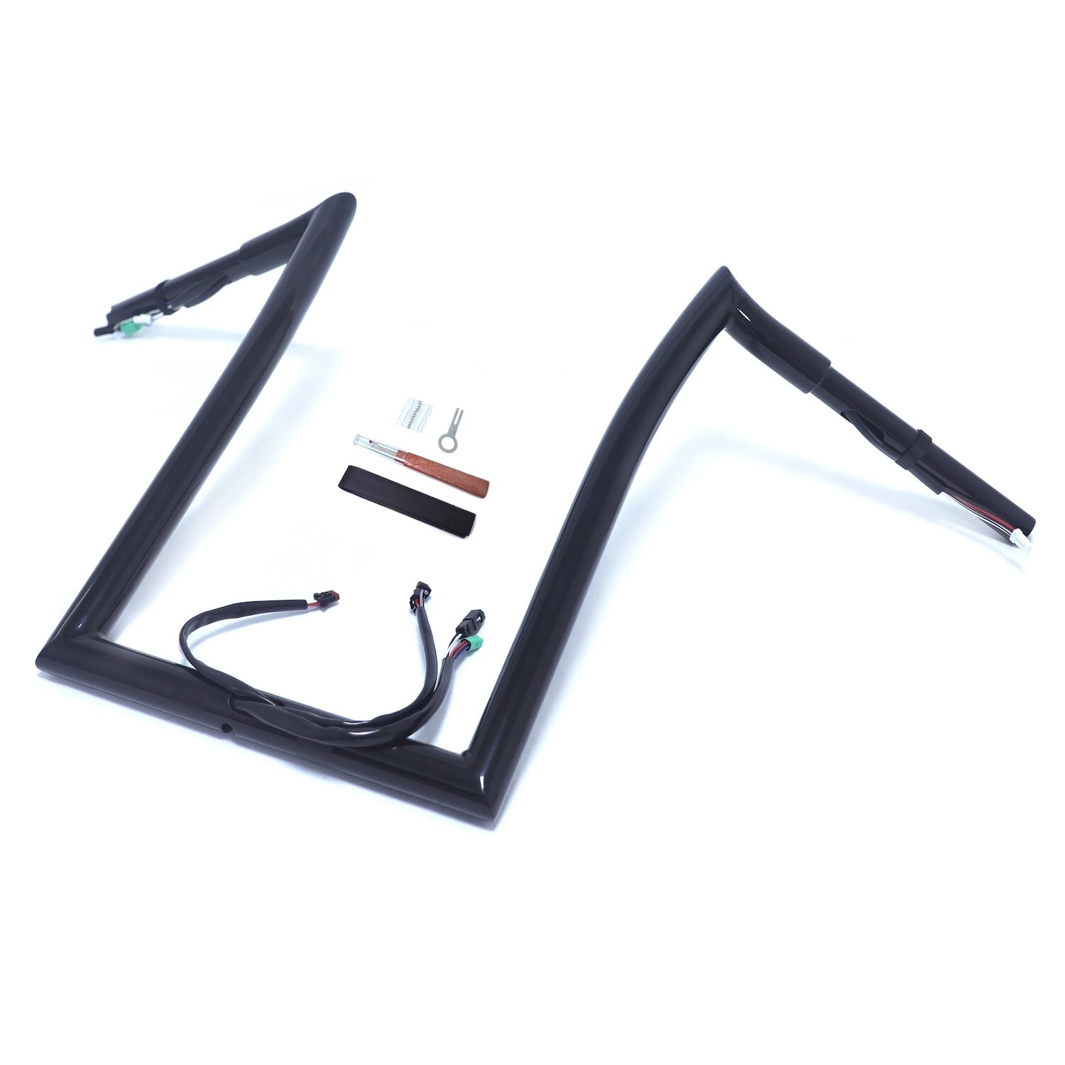 Black 16″ Prewired Handlebar 1.25″ 25mm For 2015 Harley Road Glide (Smooth Corne