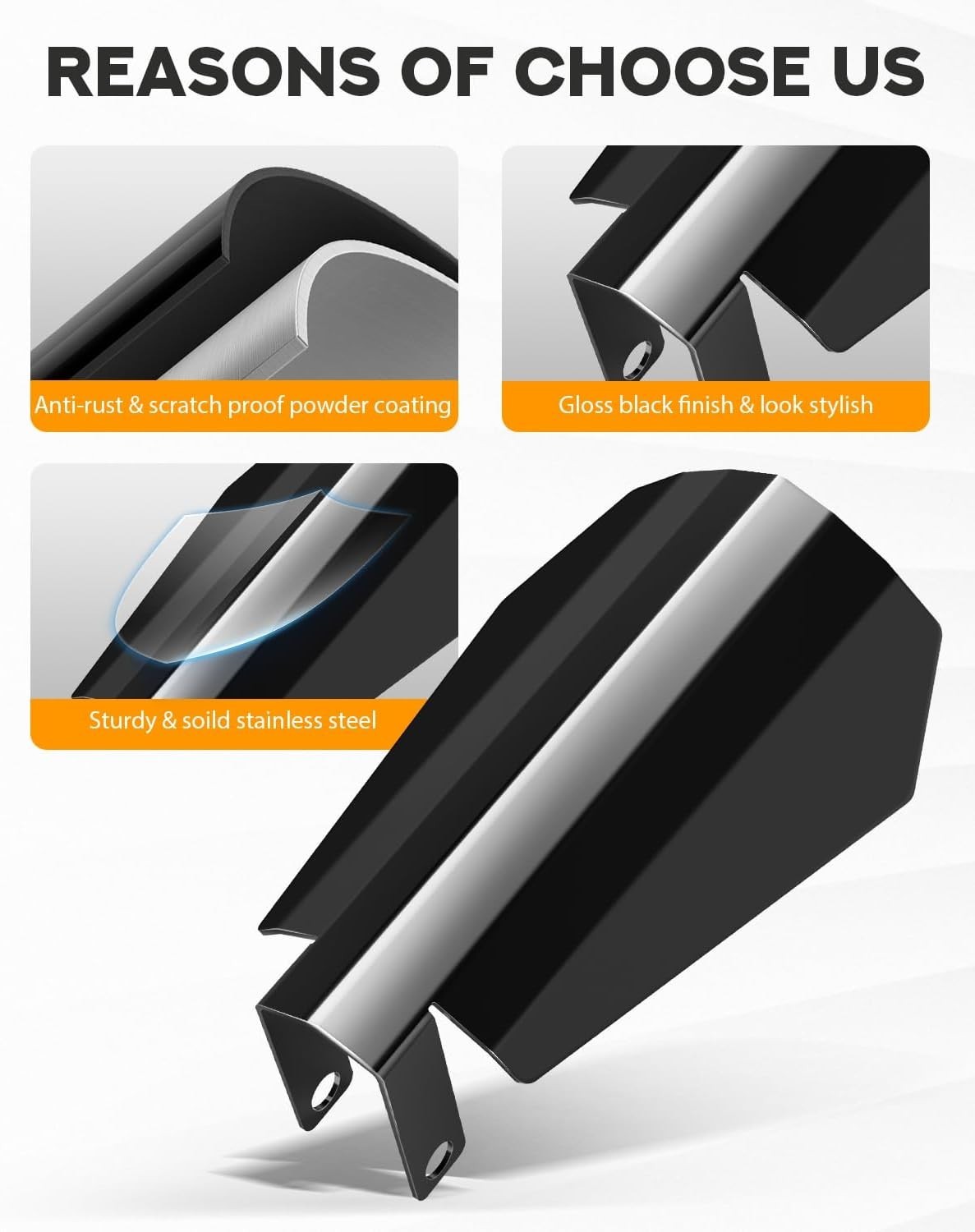 Durable Stainless Steel Coffin Cut Hand Guards for Harley Motorcycles 2007-2023