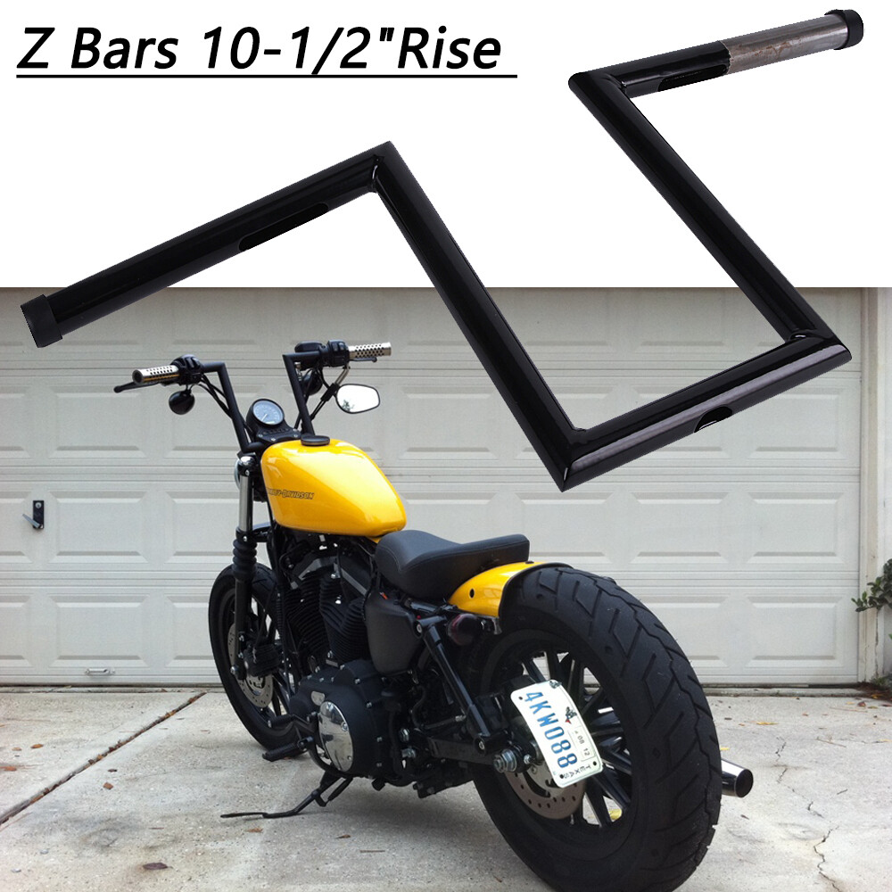 10-1/2″ Rise 1″ Ape Hanger Z Bar Handlebars For Harley Softail Dyna Sportster XL