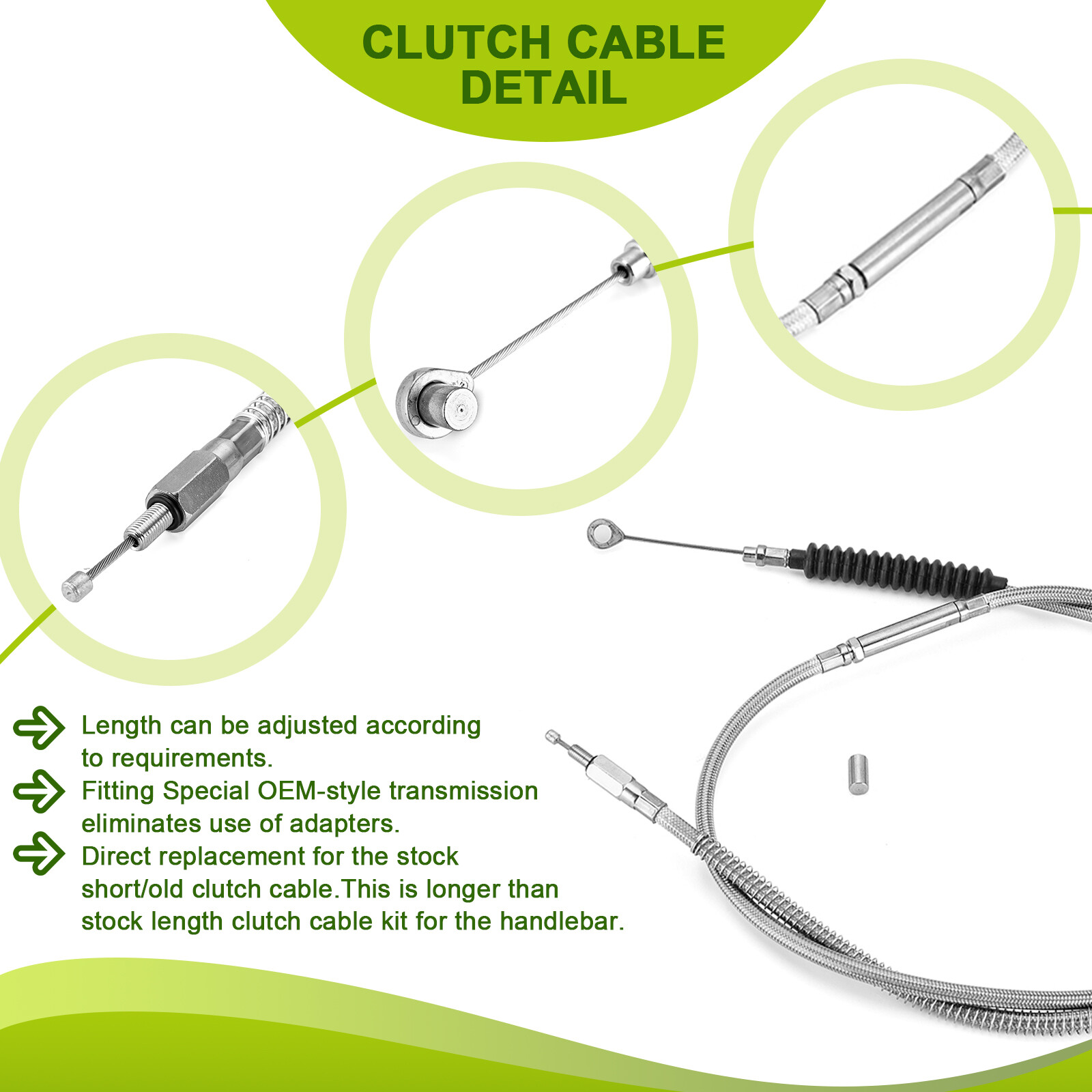 Durable Handlebar Brake Clutch Cable Set 12 Inch For Harley 2000-2006 Non-ABS