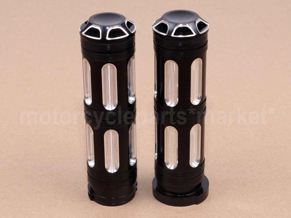 CNC Billet Aluminum Handlebar Grips For Harley Dyna Sportster Softail V-Rod US