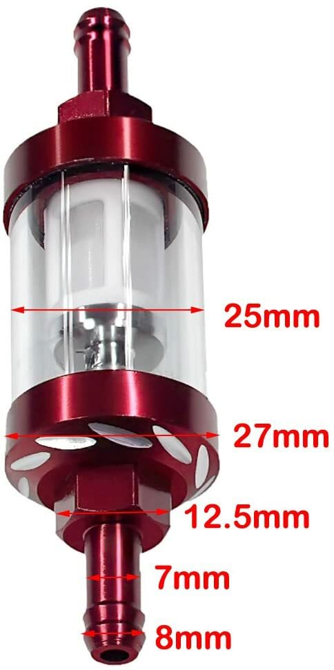 Universal Reusable Washable 5/16″ 8mm Inline Metal Gas Fuel Filter Motorcycle