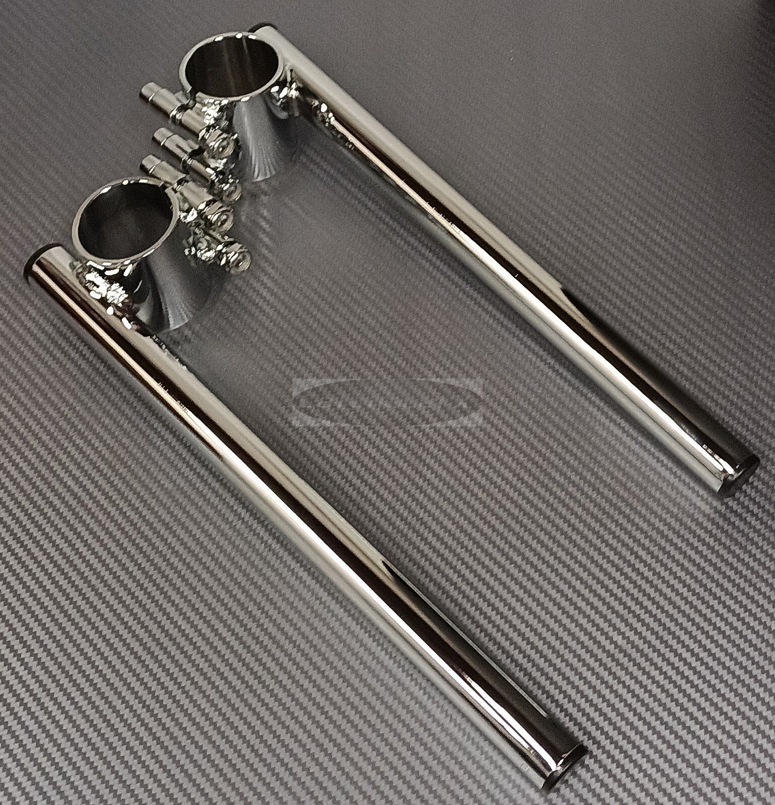 41mm Clip On Handlebars Cafe Racer Superbike Vintage Chrome Steel Clip-ons