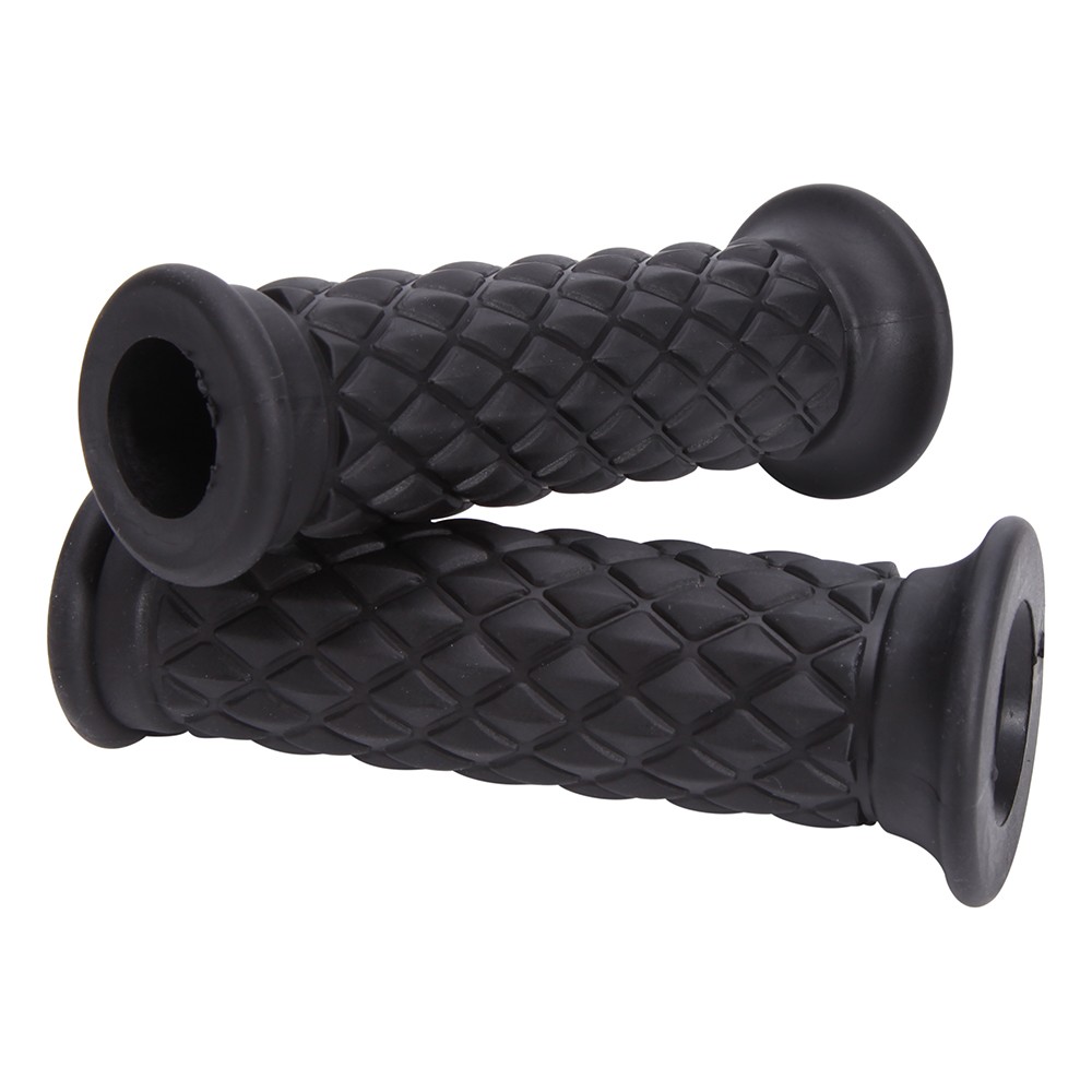 Black Motorcycle Hand Grips Rubber Gel 7/8″ Handle Bar For Yamaha Honda Suzuki