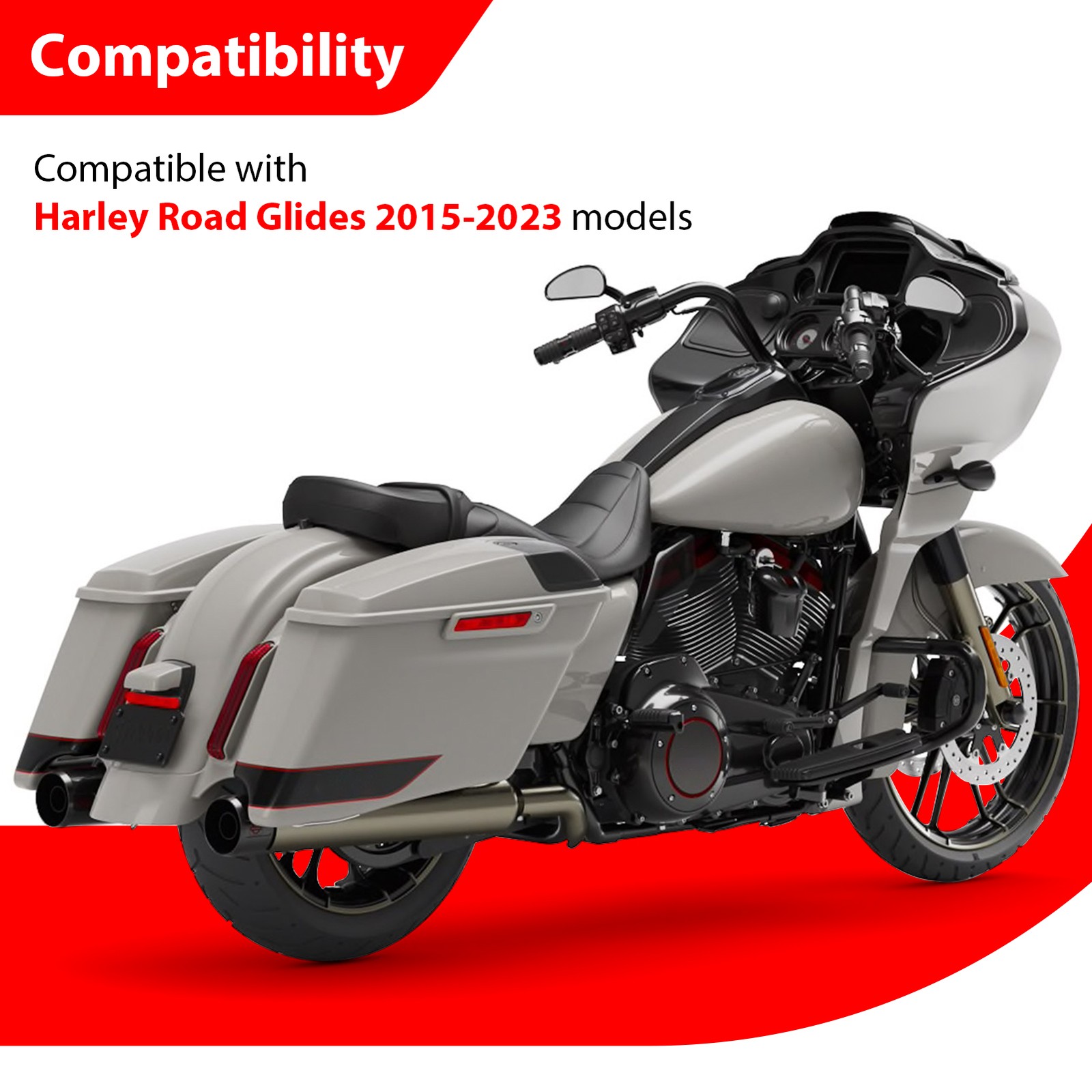 12″ High 1.5″ Fat Black Pre-wired Handlebar Fit For 2015-2023 Harley Road Glide
