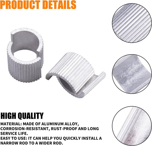 8pcs Handlebar Shim 7/8″ Handlebars to 1″ Motorcycle Handle Bar Spacer silver