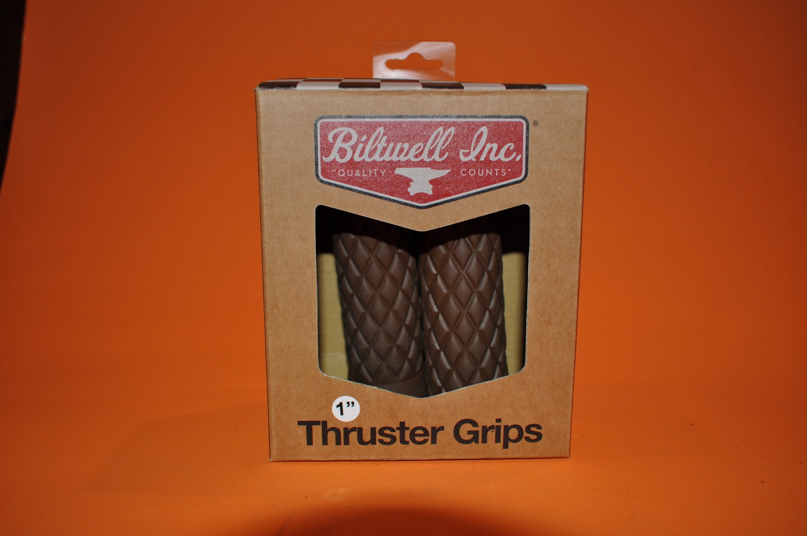 Biltwell Thruster TPV Rubber 1″ (25mm) Handlebar Grips Pair – Chocolate Brown