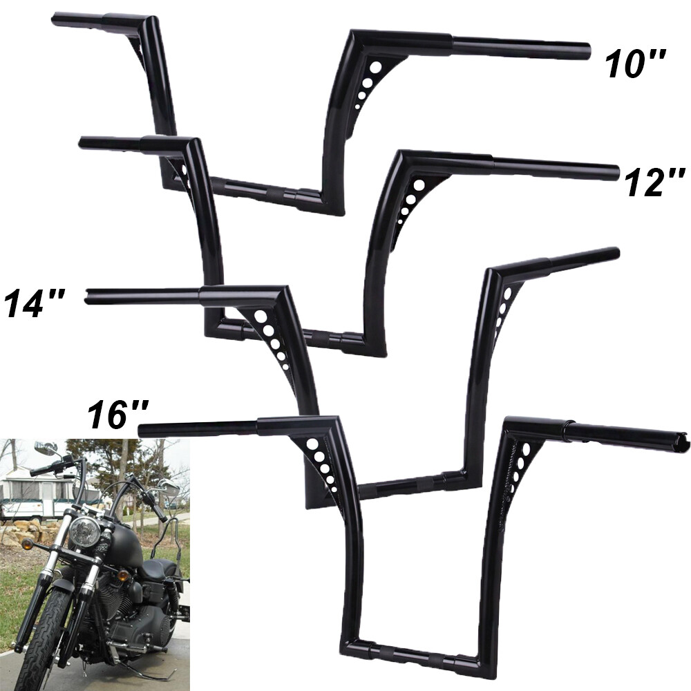 10″ 12″ 14″ 16″ Rise Ape Hanger Handlebars For Harley Softail Dyna Sportster