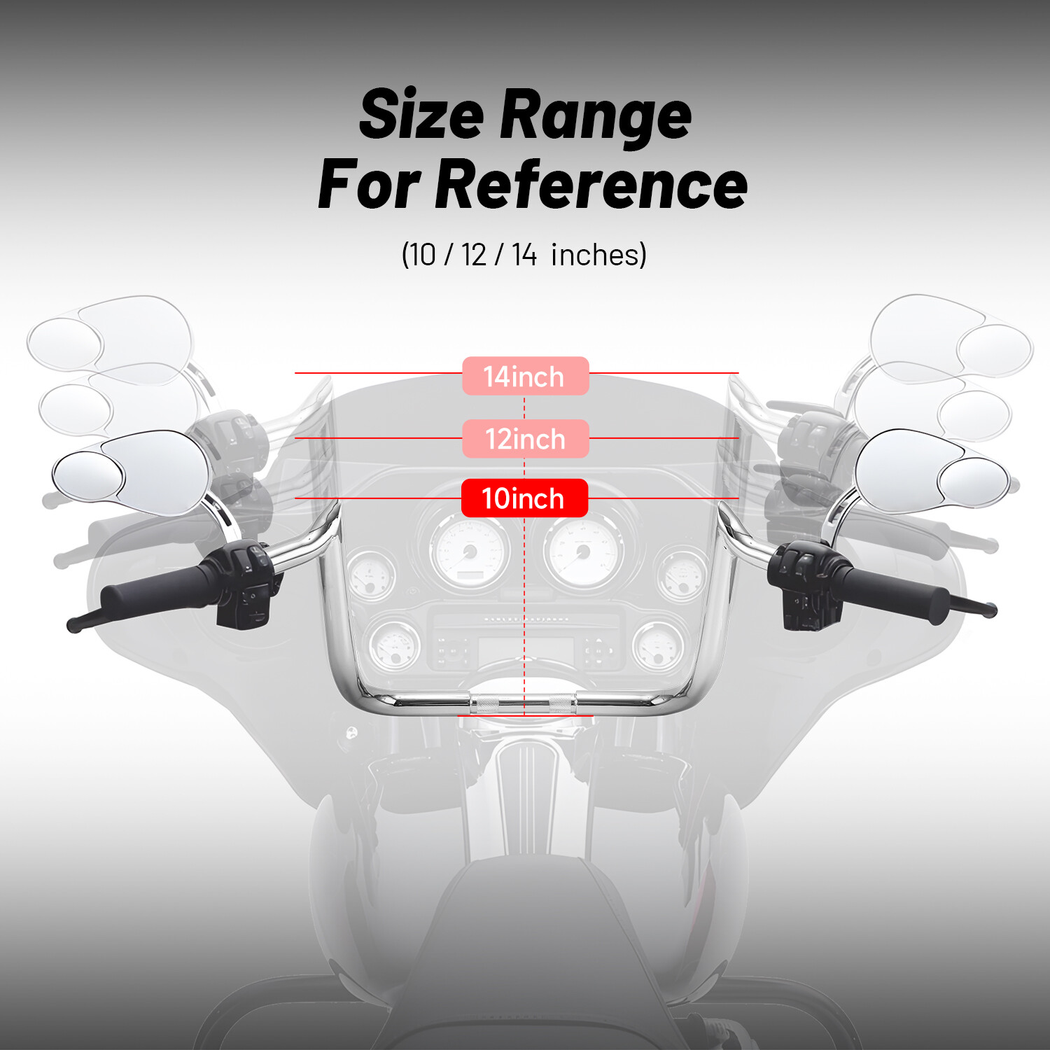 10″ 12″ 14″ Meathook Ape Hangers Handlebar for Harley Electra Glide Street Glide