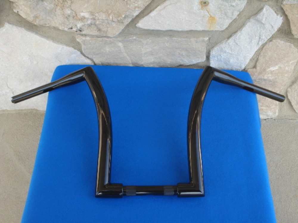 16″ BLACK DNA MONSTER FAT APE HANGER BARS 1-1/2″ HARLEY HANDLEBARS