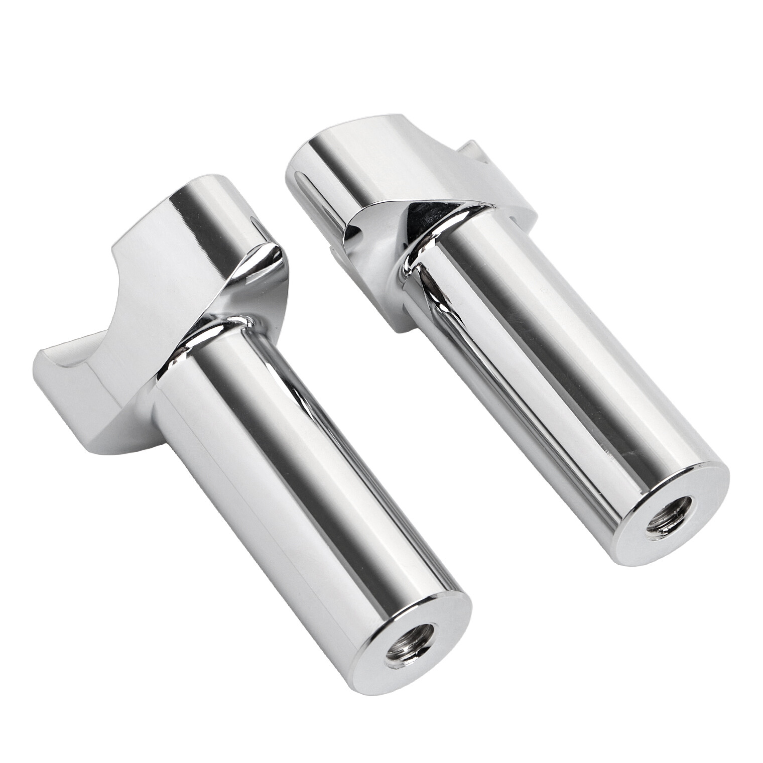 Chrome 4″ Tall Straight Handlebar Risers For Harley Low Rider Road King Softail