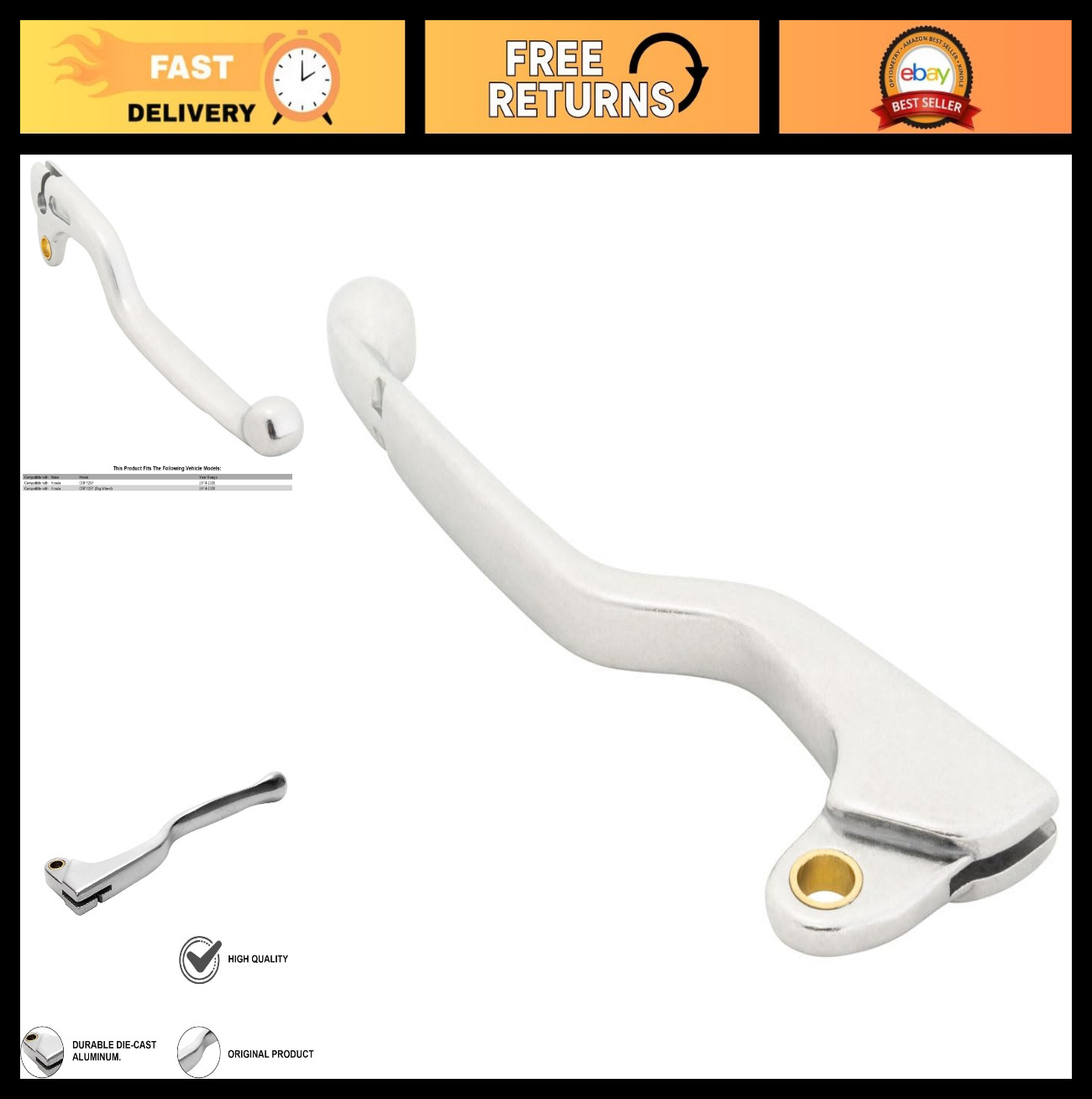 Polished Clutch Lever for Honda CRF125F & CRF125F Big Wheel 2014-2026 – Durable