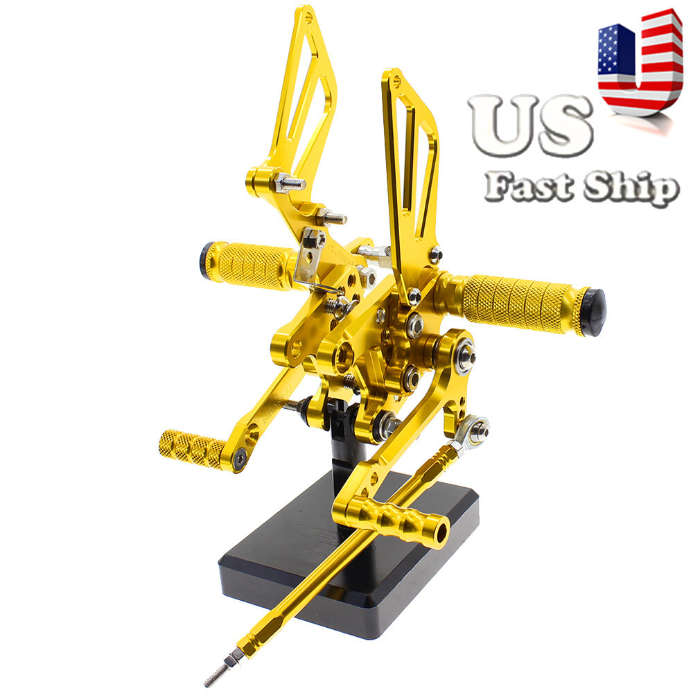 USA CNC Billet Aluminum Foot Rest Rearset Fit SUZUKI GSXR600 2000 2002-2005 Gold