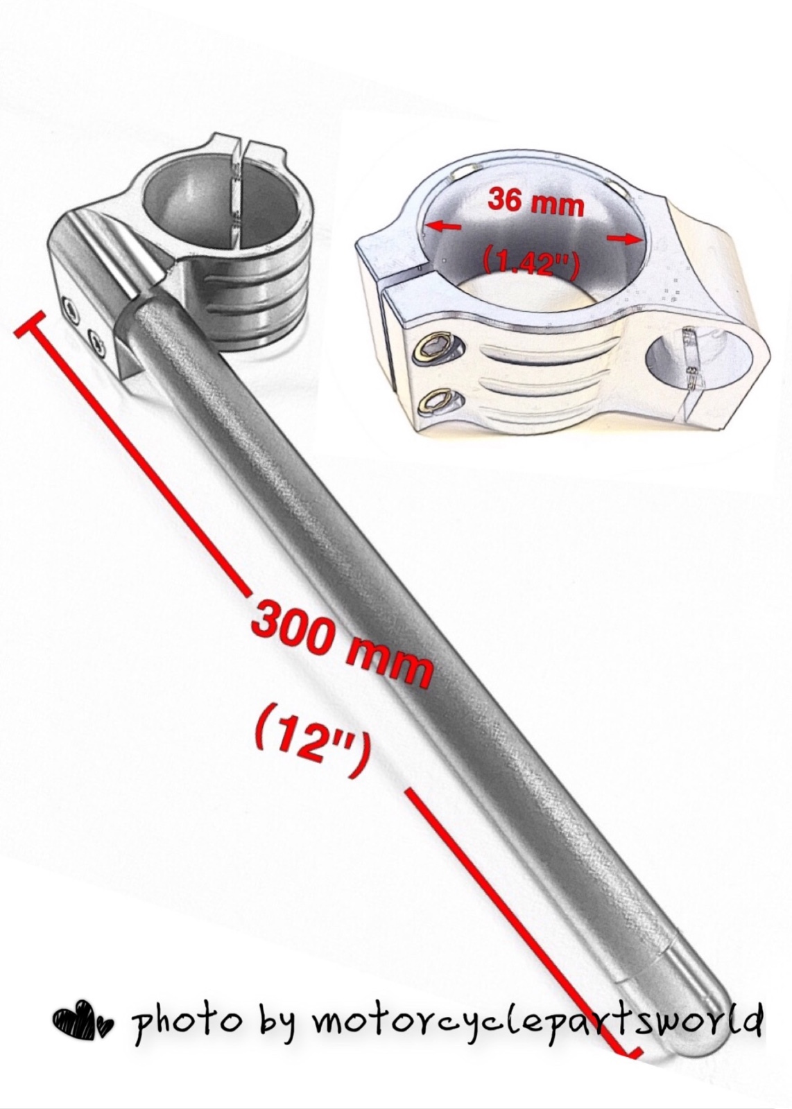 35mm, 7/8″ Tube, CNC Motorcycle Universal Clip On Ons Fork Handle Bar Handlebars