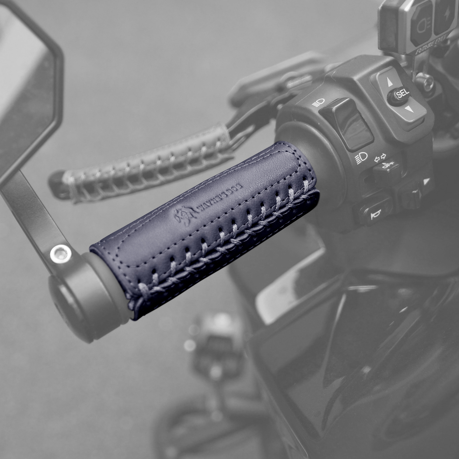 Handmade Cowhide Leather Motorcycle Handlebar Grips Cover Grip Tape Protector