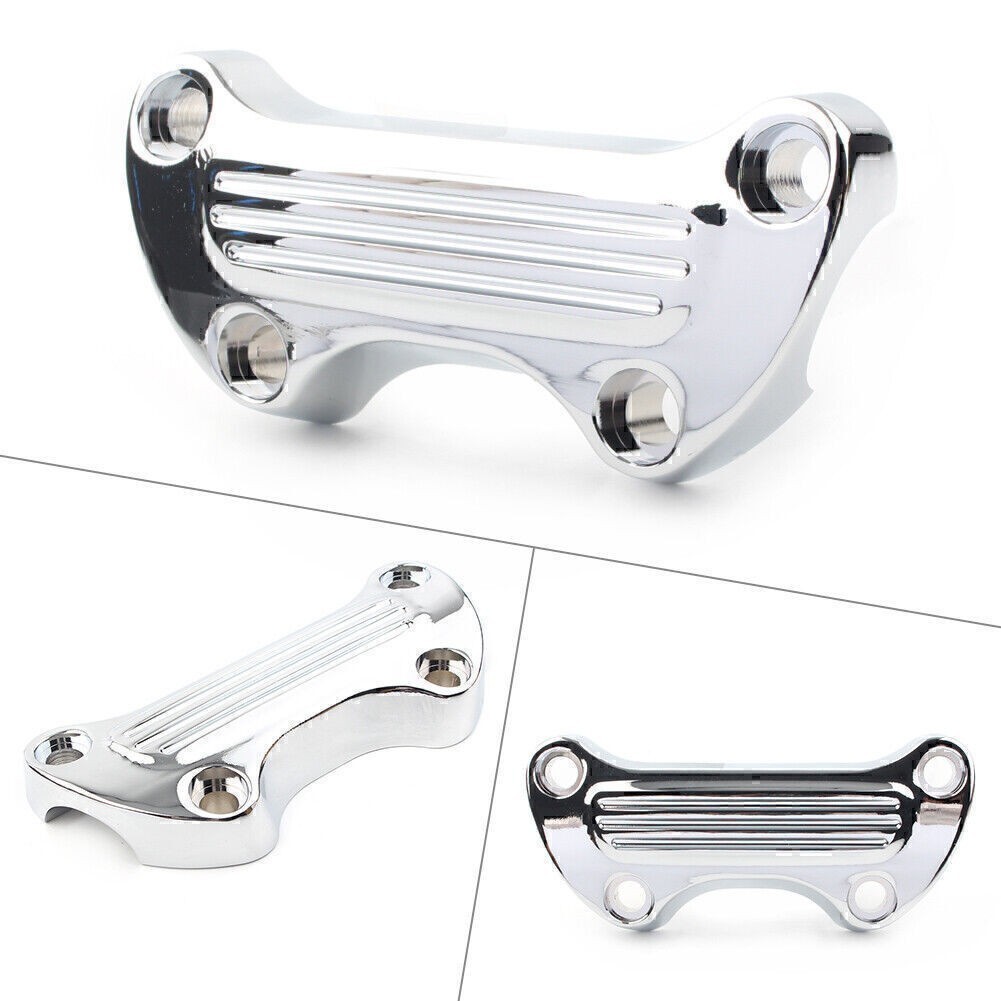 1″ Handlebar Riser Top Clamp Cover for Harley Sportster Softail Dyna Chrome