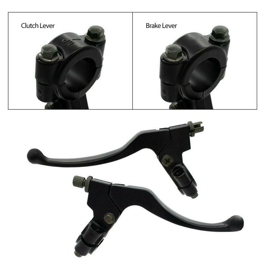 1Pair Right Left 7/8″ 22mm Brake Clutch Lever Set Black Aluminum For Motorcycle