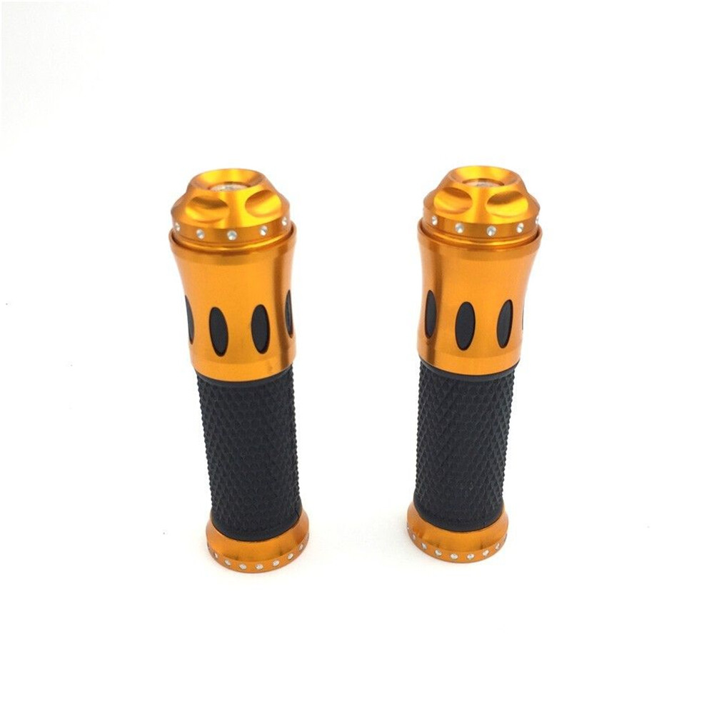 7/8″ Light Orange None-Slip Rubber Handbar Grips For Suzuki V-Strom GSR600 SV650