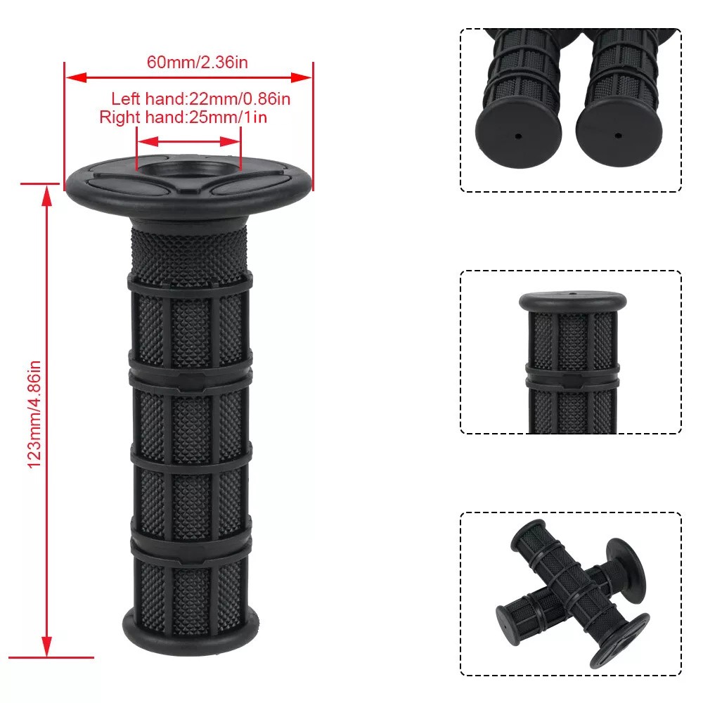 2x Dirt Bike Hand Grips For Yamaha YZ 50 60 65 80 85 100 125 250 400 426 450 490