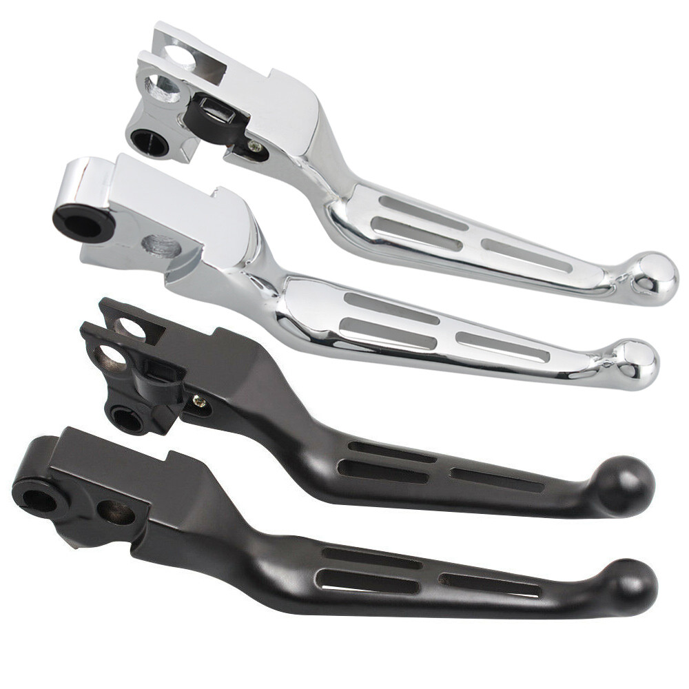 Wide Brake Clutch Lever Slotted Lever Black/Chrome Fit for Harley Davidson 96-17