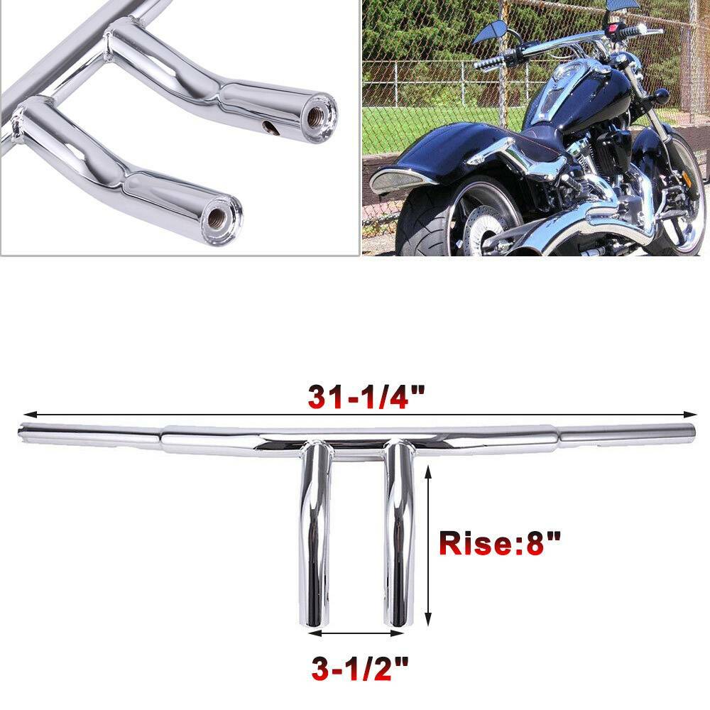 1-1/4″ 8″ RISE T-BARS HANDLEBAR DRAG BAR RETRO MOTORCYCLE CUSTOM UNIVERSAL