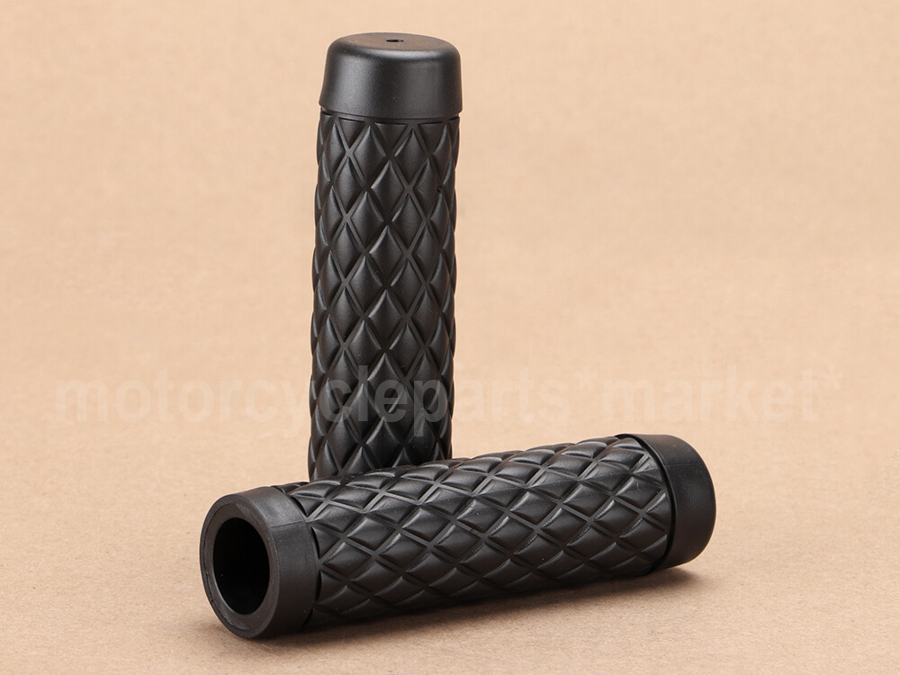 Pair 1″ Black Rubber TPV Torker Grips For Harley Dyna Softail Sportster 883 1200