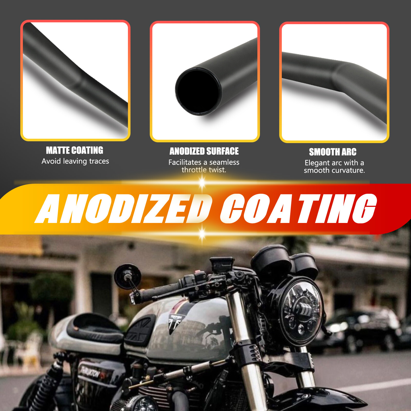 For Suzuki Bandit GSF 600 1200 1250 Motorcycle Handlebar 1″ 25mm Drag Bars Black