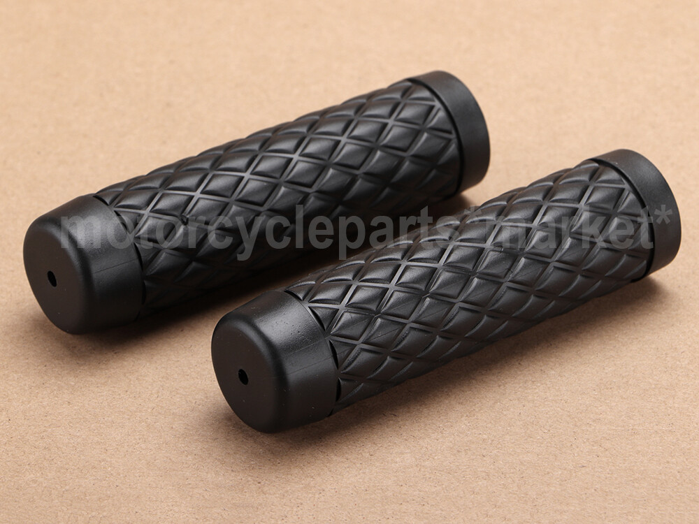 Pair 1″ Black Rubber TPV Torker Grips For Harley Dyna Softail Sportster 883 1200