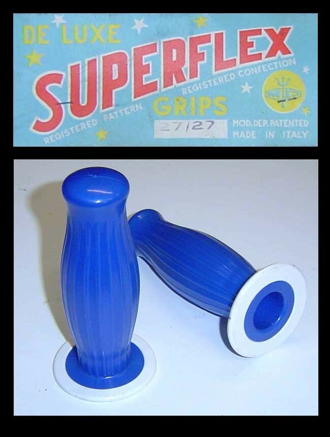 NOS Metalplast Superflex Grip Grips Blue White 27/27 Scooter Made In Italy