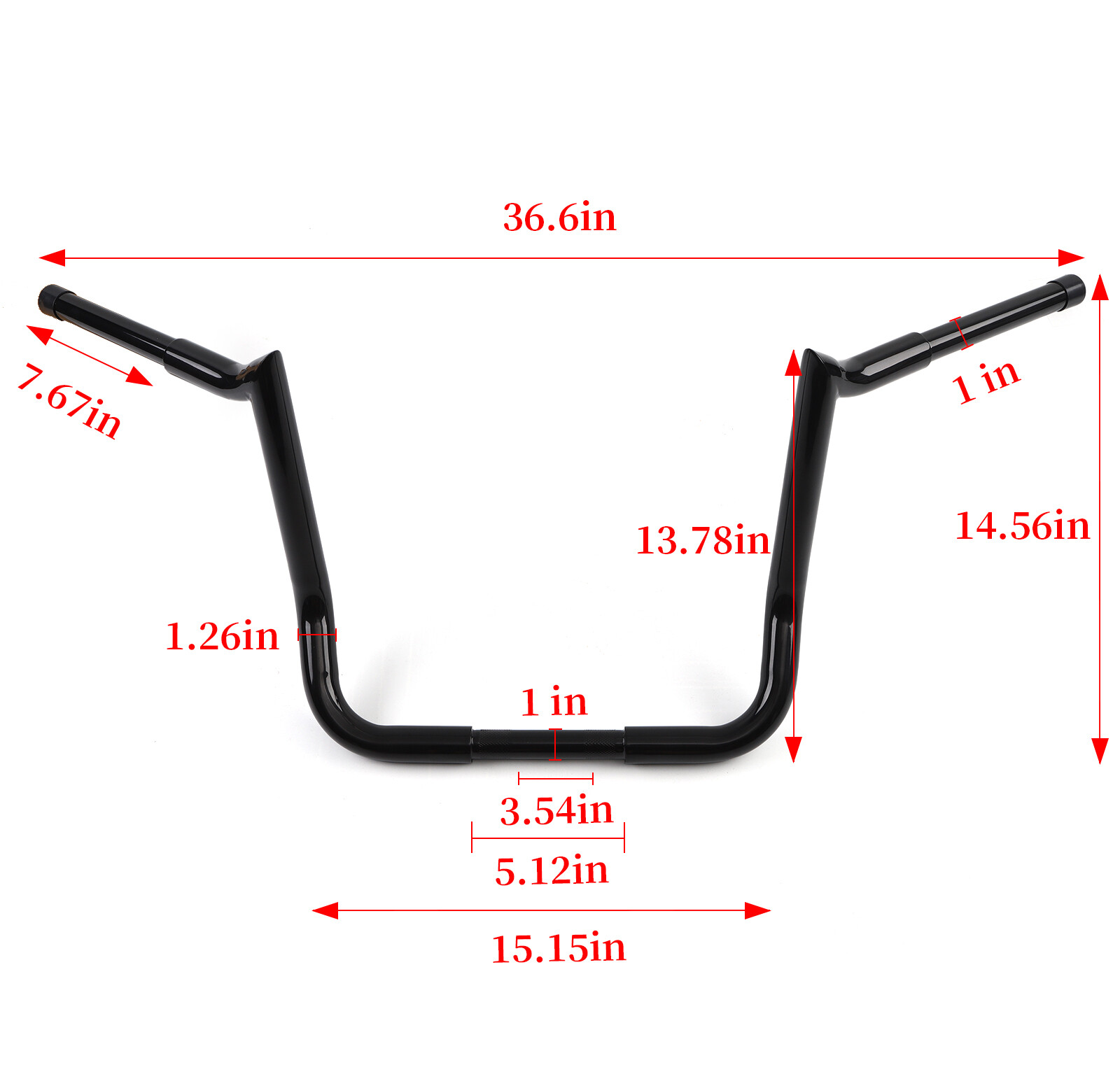 14″ Rise Meathook Ape Hanger Handlebar For 1986-2024 Harley Electra Street Glide