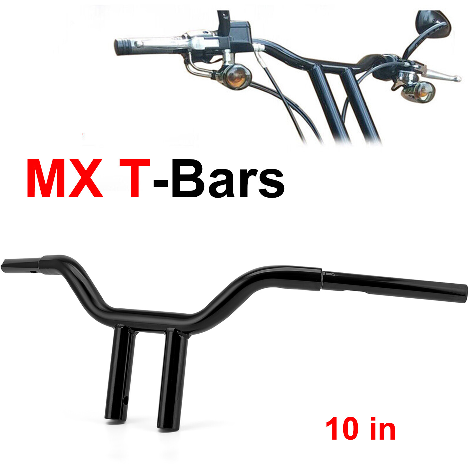 10/12/14/16/18″ Motorcycle MX-T Bars Handlebar For Harley Sportster 883 Softail
