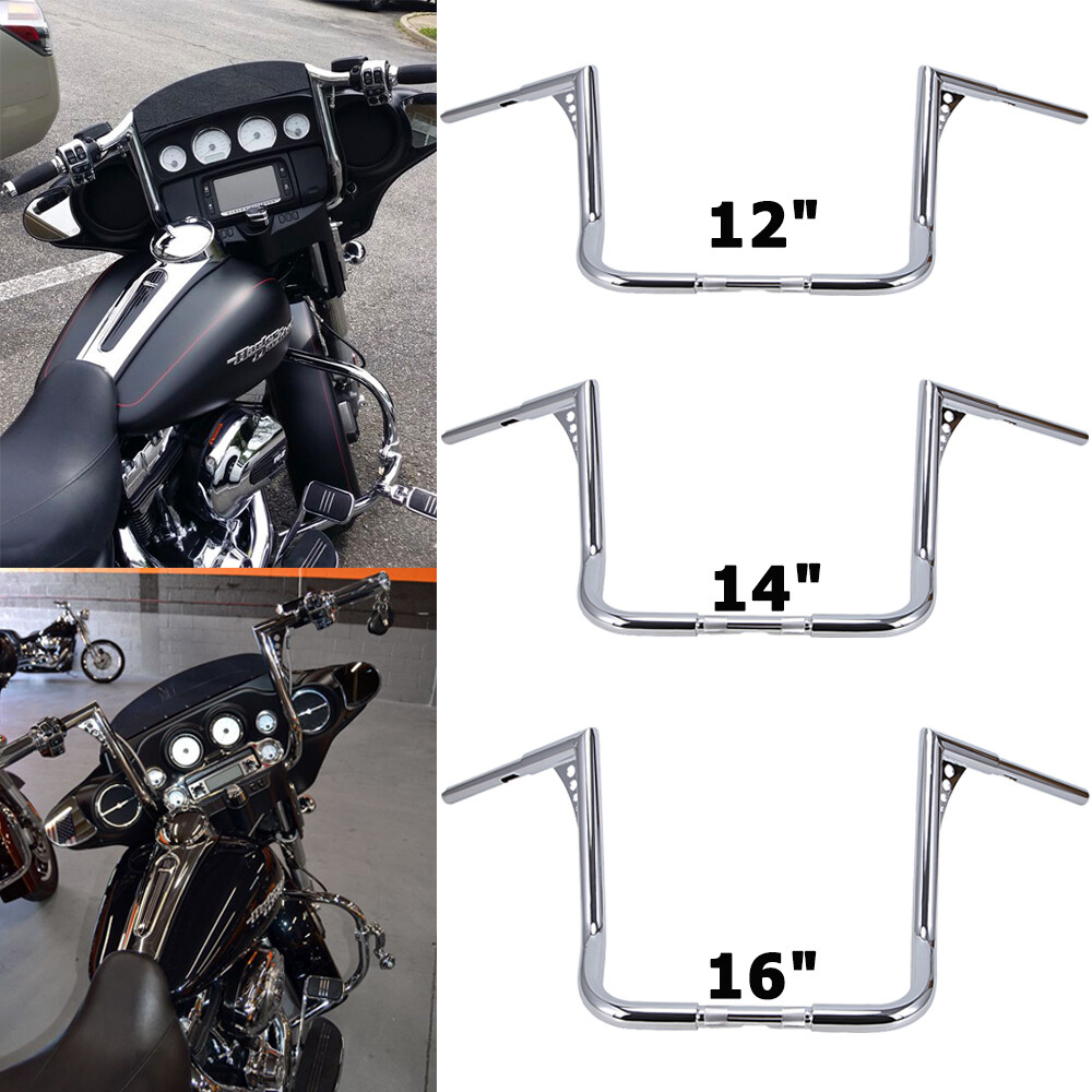 12 14 16″ 18″ Rise Ape Hanger HandleBar For Harley Touring Electra Street Glide
