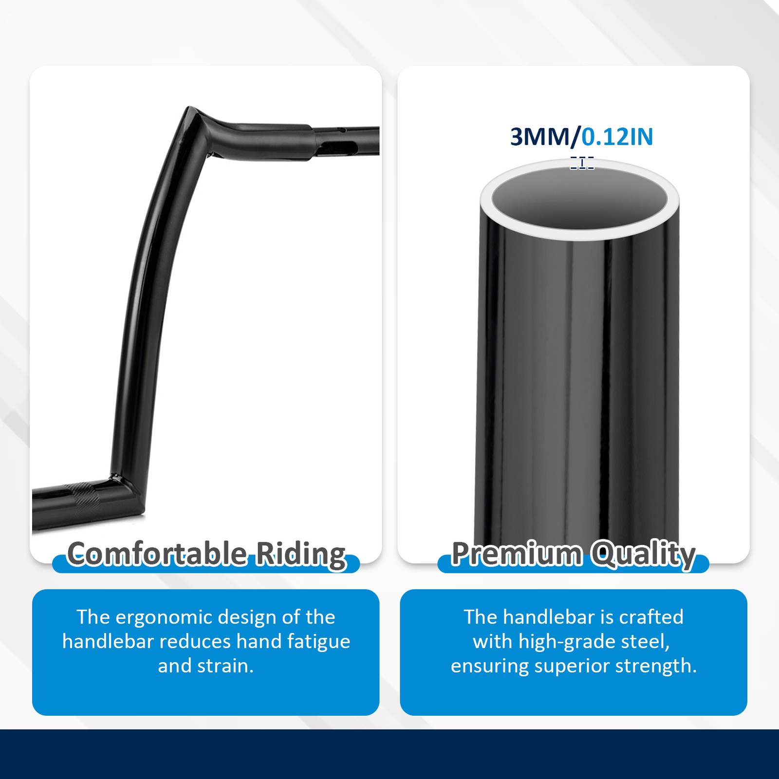 12″ Rise 1.25″ Clamp black APE Hanger Bar-Sharp Handlebar For Indian Springfield
