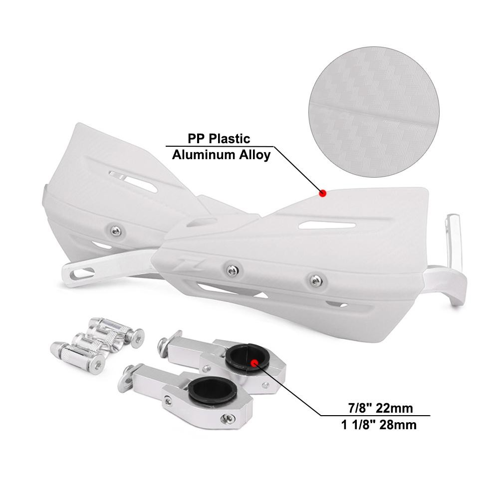Dirt Bike Hand Guards Handguards 7/8″ 1 1/8″ for Supermoto MX Ebike ATV White