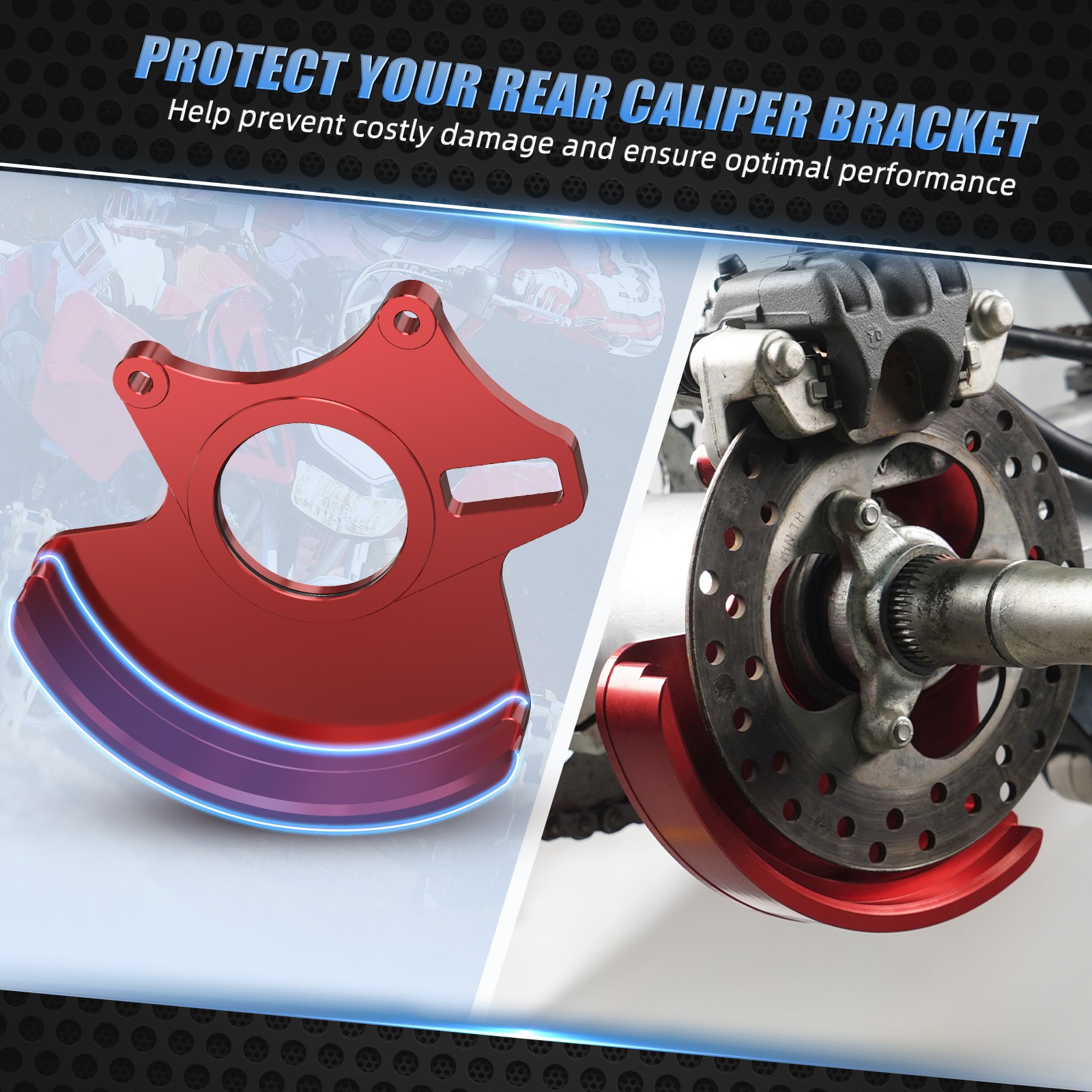 Rear Brake Caliper Disc Rotor Guard For Honda TRX450R 06-09 TRX450ER 2006-2014