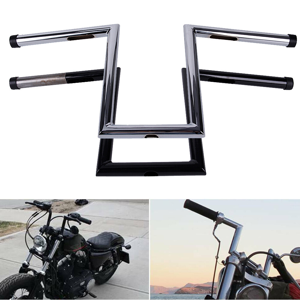 Motorcycle 1 inch 10-1/2″ Rise Hanger Handlebars Z-Bar Drag Bars for Harley DYNA