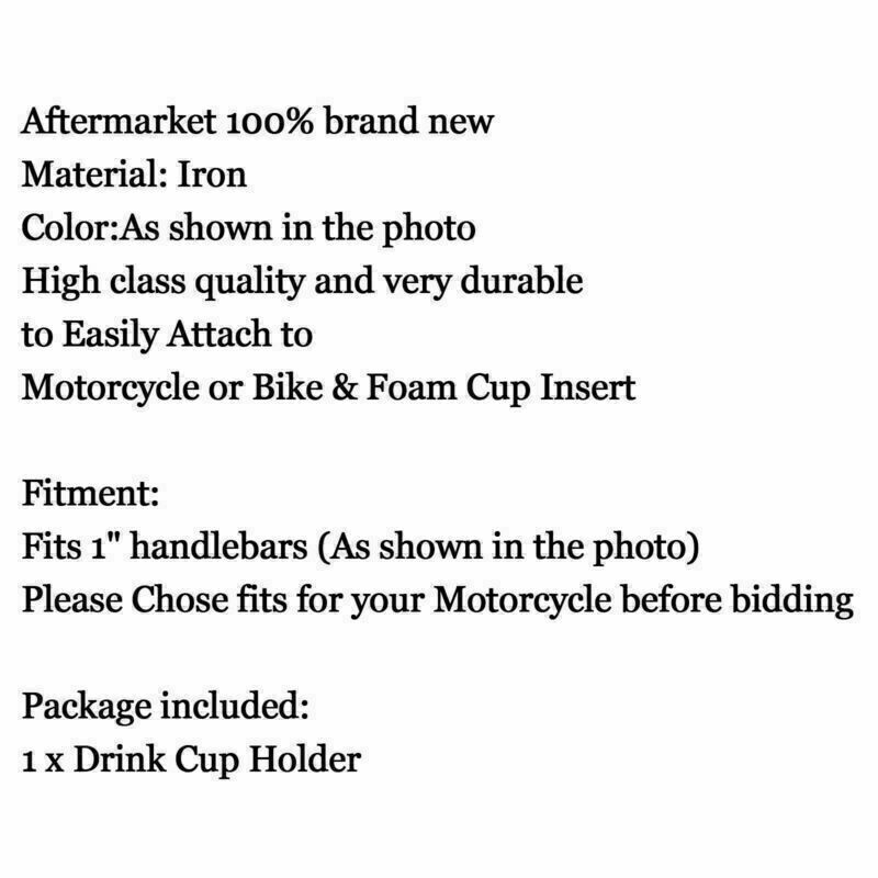 Fit 1″ Drink Holder Fit For Cup Universal /A Chrome Motorcycle Metal Handlebar
