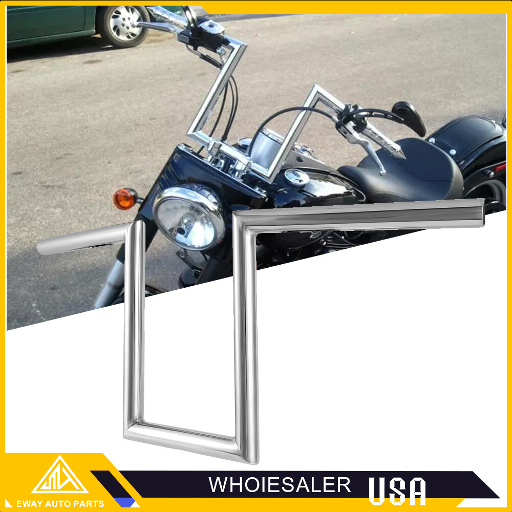 10-1/2″ Rise 1″ Ape Hanger Drag Z-Bar Handlebar For Harley Sportster Dyna Custom