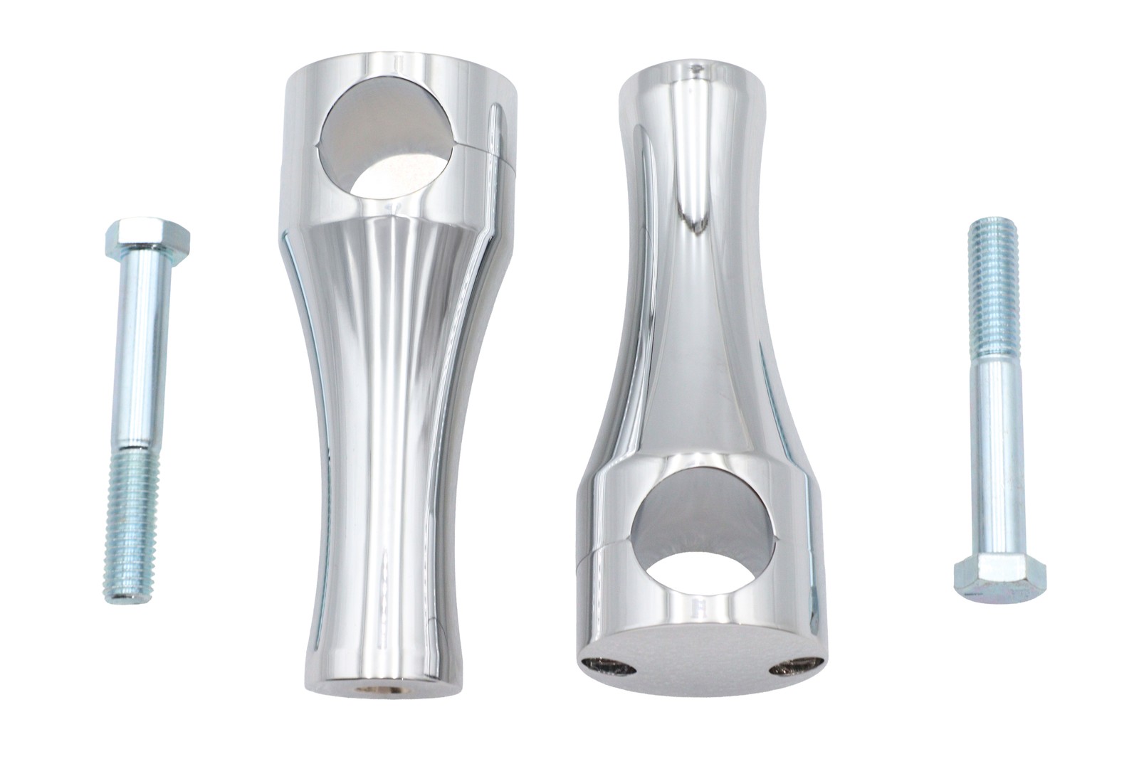 5 inch Solid Billet Chrome Riser Set fits Harley Davidson