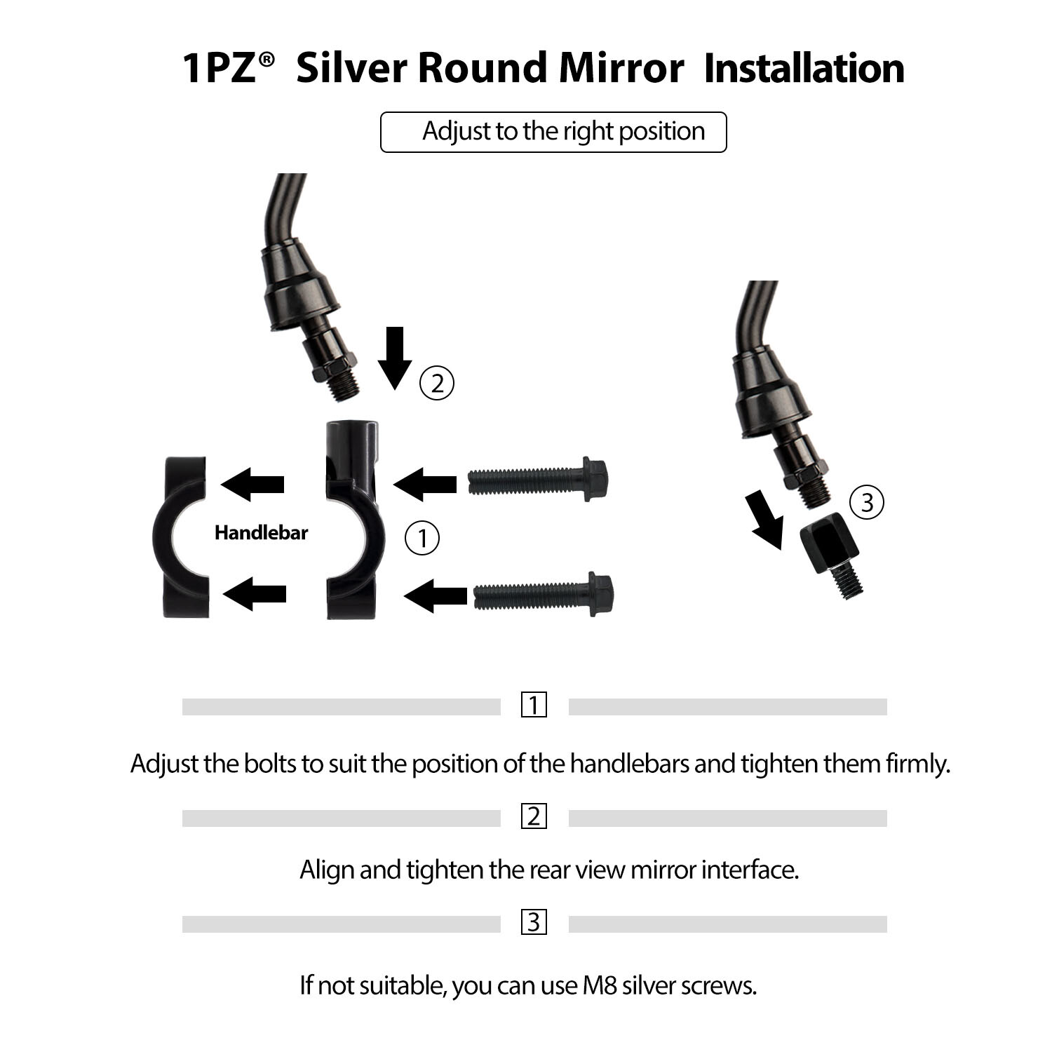 Rear View Side Mirrors For 7/8″ Handlebar Can-Am ATVs Outlander 400 500 650 800